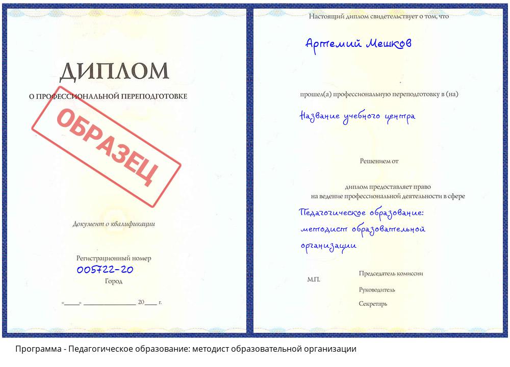Педагогическое образование: методист образовательной организации Торжок